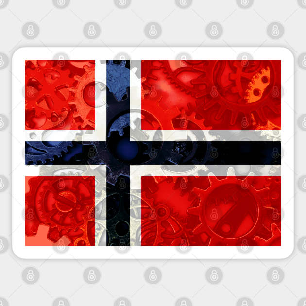 Flag of Norway - Gears Sticker by DrPen